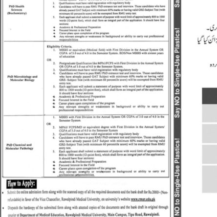 Admission Notice For HEC-Approved PHD Programs