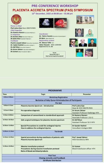 PRE CONFERENCE WORKSHOP ON PLACENTA ACCRETA SPECTRUM SYMPOSIUM