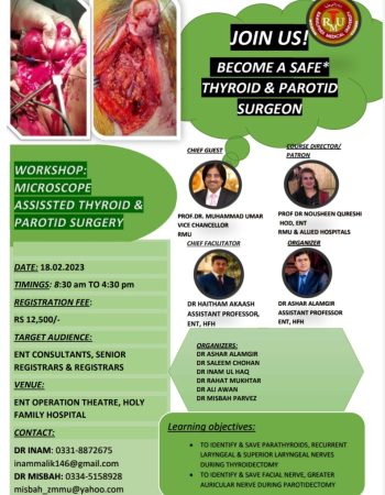 Workshop on microscope assisted THYROID AND PAROTID SURGERY